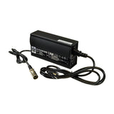 24 Volt 5.0 Amp HP8204B Battery Charger for Balder Power Chairs, featuring a black power supply with attached cables, close-up of charger ports and wires, suitable for mobility scooters and power wheelchairs.