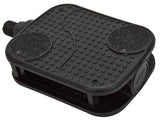 Barefoot Cruiser Pedals featuring a black, square design with multiple holes, suitable for various scooters and bikes. A practical accessory from Sunlite, enhancing bicycle or scooter performance.