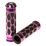 Baroque Style Mobility Scooter Grip Set: Close-up of ornate, purple handlebars with black and silver dots, designed to fit standard 7/8 handlebar shafts, offering a lavish and distinctive look for mobility scooters.