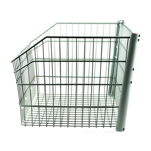 Wire basket assembly with handle for Amigo SmartShopper and ValueShopper mobility scooters, includes mounting hardware.