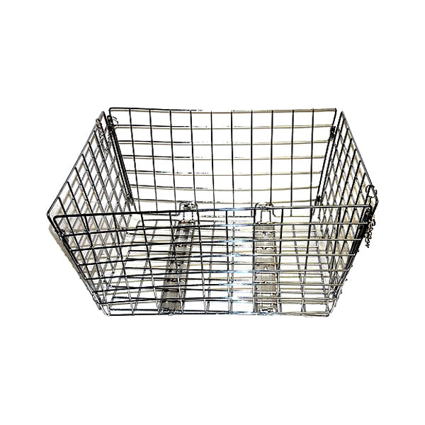 Rear Basket for the eZip and IZIP TriCruiser: A robust, steel wire basket designed for electric trikes, shown in close-up, highlighting its spacious, foldable structure for carrying cargo.