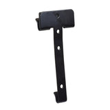 Basket Mounting Bracket for Shoprider Mobility Scooters: a black metal object with multiple holes, designed to securely attach a basket to virtually all Shoprider mobility scooters.