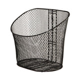 Front Basket without Hardware for the Pride Mobility Hurricane (PMV500), a black wire basket with a curved edge, measuring 13-1/2 wide x 8 deep, suitable for models produced before July 1999.