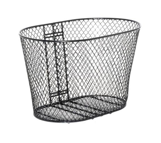 Black Wire Mesh Basket with Hardware for PaceSaver Scooters, featuring a durable wire mesh design, perfect for replacing damaged or missing baskets on most PaceSaver scooter models.