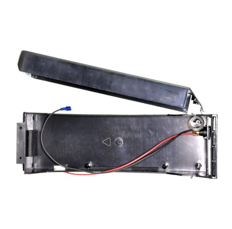 Battery Box Assembly for the Amigo Travel Mate (580001) & Travel Mate III (580003) Scooters, featuring a black rectangular box with an attached wire, designed for 7 Ah or 9 Ah battery upgrades.