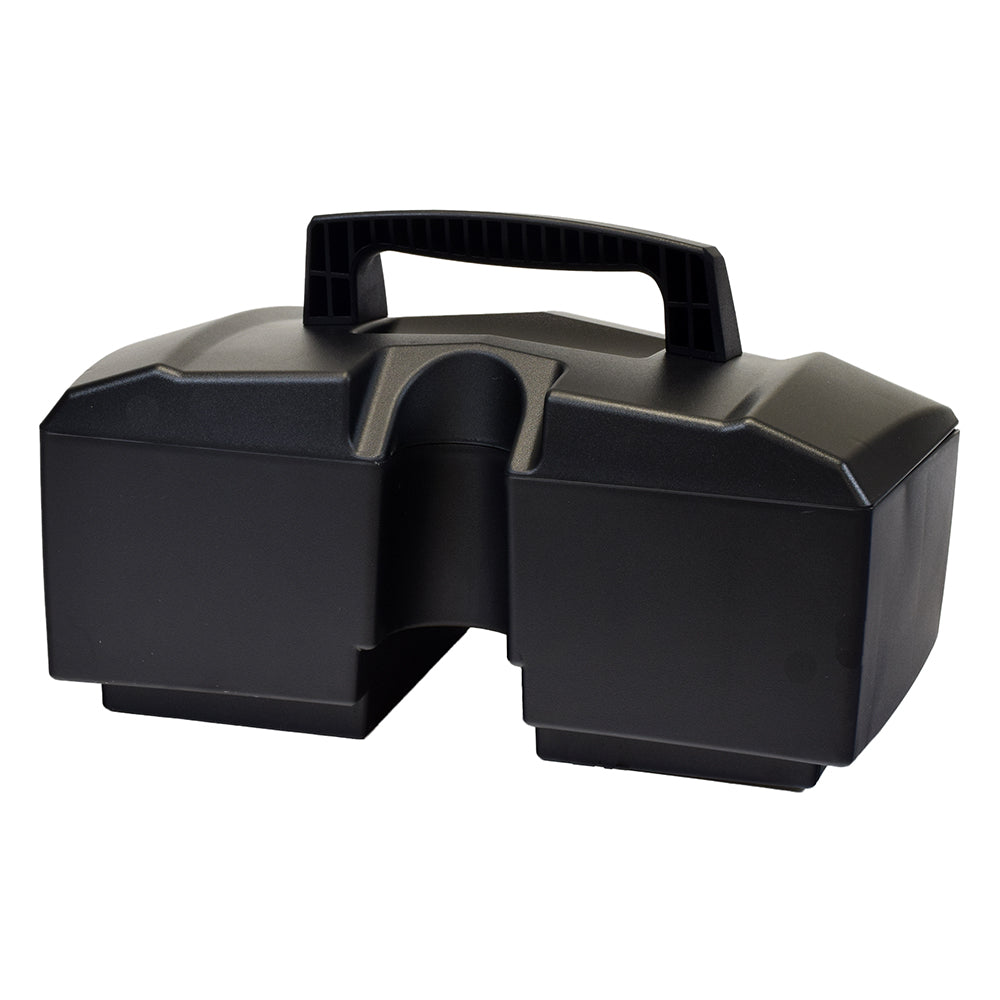 24 Volt Standard Capacity Battery Box Assembly for the Drive Spitfire Scout & Spitfire Scout DLX, showing a black plastic box with a handle, designed for easy replacement and mobility.