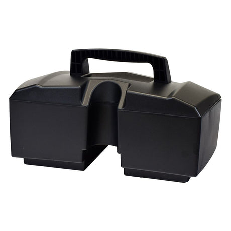 Standard Capacity Battery Box for the Drive Spitfire Scout & Spitfire Scout DLX (Blemished) – a black plastic box with a handle, including charging port, circuit breaker, and internal wiring, showing minor scratches.