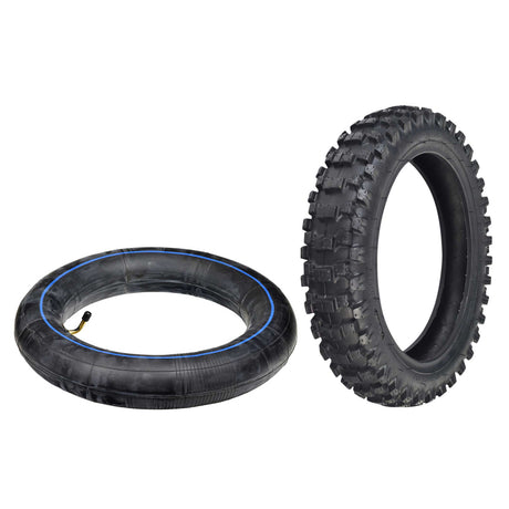 2.50-10 Tire for 70cc Coolster QG-210 & 110cc QG-213A Dirt Bikes, featuring a knobby tread pattern with directional arrows for optimal traction.