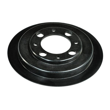 Belt Guard for Bladez and Tanaka Gas Powerboards, featuring a black metal disc with multiple holes, designed to fit specific gas powerboard models.