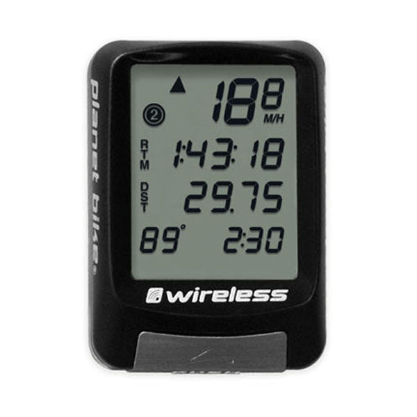 Protegé 9.0 Wireless Bike Computer with a clear, digital display showing multiple metrics, designed for easy handlebar mounting.