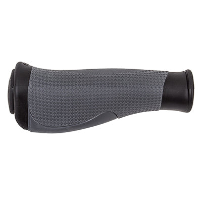 Close-up of the Bio Form Locking Handlebar Grips by Sunlite, featuring a sturdy handle with a textured surface for a secure grip, designed for scooters and bicycles.