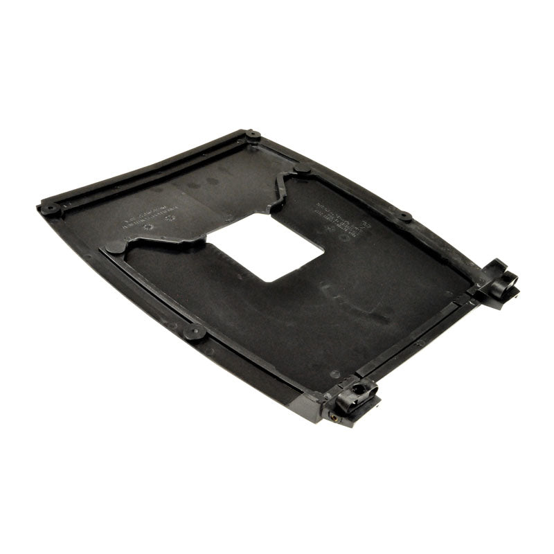 Black Center Shroud for the Quantum 6000 Series, a black plastic object with a central hole, designed as an OEM replacement for rehab power chairs, includes four mounting screws.