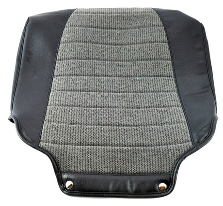 Charcoal Vinyl/Fabric Seat Base Cover for Pride Sonic (SC50/SC52) and Revo (SC63/SC64) mobility scooters, also fitting Go-Go scooters with 18W seat upgrade, displayed in black and grey.