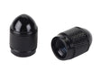 Close-up of the Black Hex Sport Valve Cap Set, showcasing a black nut-shaped cap, ideal for bikes and scooters.