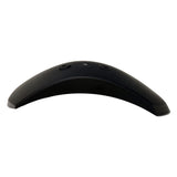 Black Plastic Front Fender for the Massimo MM-MB100 Mini Bike, showcasing a durable black ABS plastic design with multiple holes, ready for immediate stock at Monster Scooter Parts.