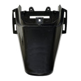 Black Rear Fender Set for 49cc, 50cc, & 70cc Dirt Bikes, featuring three pieces: two side fenders and one rear tail fender, with visible holes for compatibility with various models.