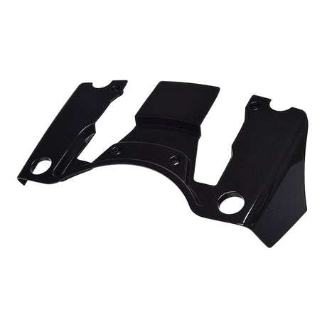 Black Rear Shroud for the Quantum Blast 850 power chair, featuring multiple circular holes and a sleek metal design. Ideal for replacing damaged shrouds, though availability is limited due to discontinuation.