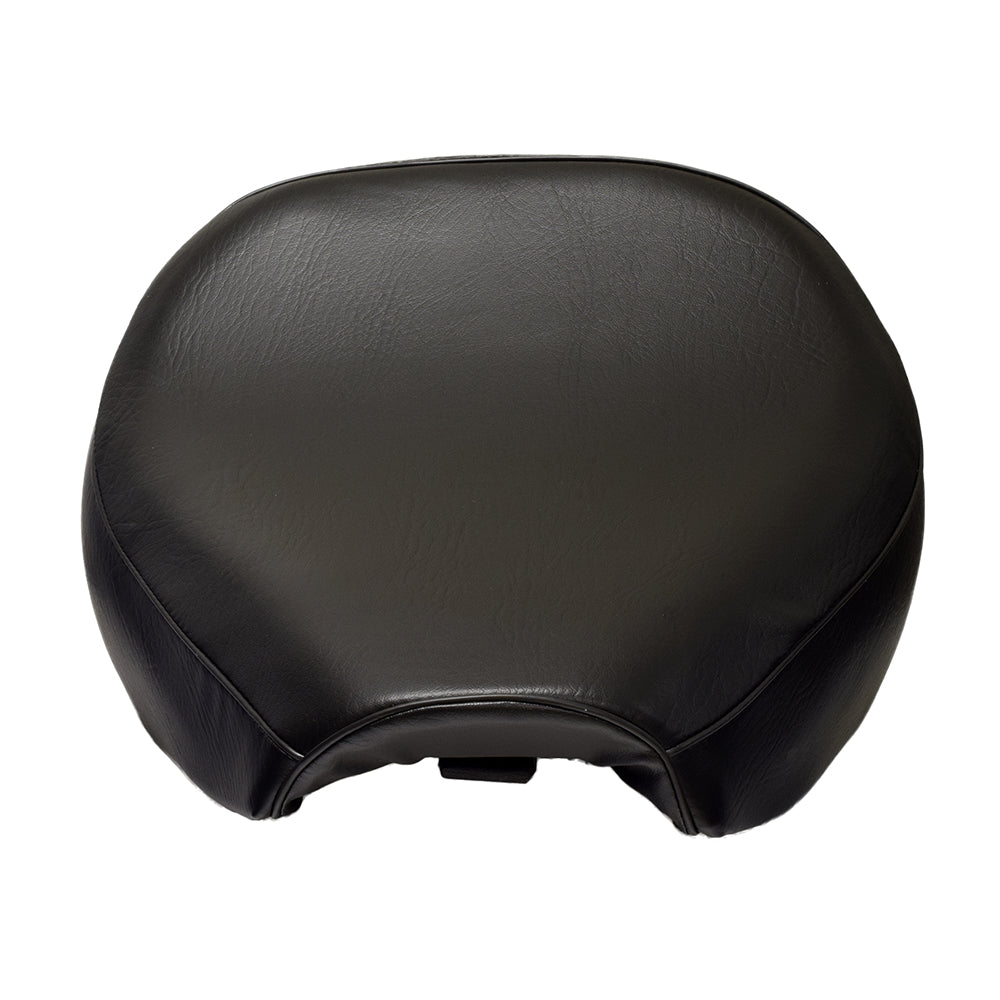 Seat for the TrailMaster MB200 Mini Bike, featuring wide and comfortable black vinyl upholstery, designed as a perfect replacement for worn-out mini bike seats.