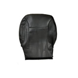 Black Vinyl Seat Back Cover for the Jazzy Select Elite power chair, showcasing a sleek, depth-adjustable design, compatible with an 18 wide Comfort Seat, displayed on a white background.