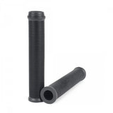 Have A Bike Day Handlebar Grips for Bikes & Scooters featuring black, flangeless rubber grips with an articulated radial rib pattern for a firm, non-slip hold, enhancing safety and shock absorption.