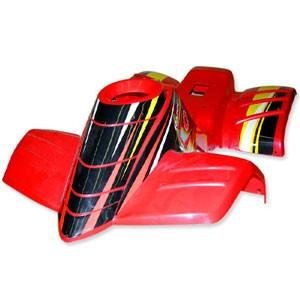 Red Body Fender Fairing for the Razor Dirt Quad, featuring a sleek design with high-quality plastic material, ensuring durability and a perfect fit for all Razor Dirt Quad versions.