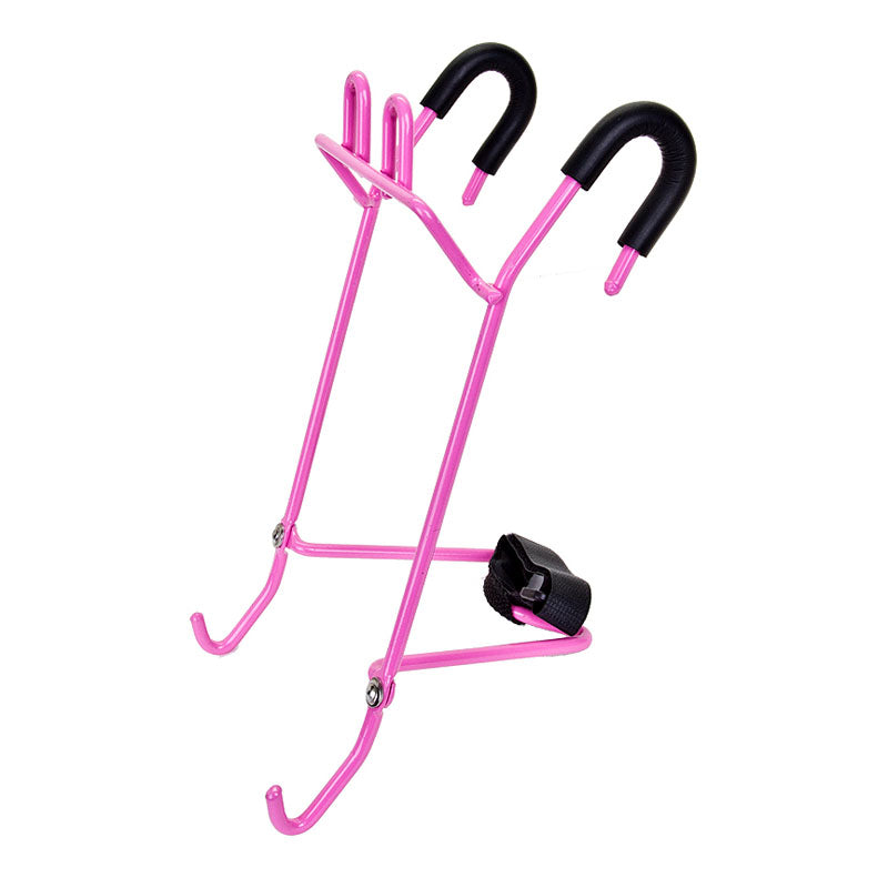 Bracket for Wire Baskets: A sturdy bike or scooter accessory with black handles and straps, designed to securely hold wire baskets. Ideal for enhancing storage on scooters and bicycles.