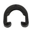 Brake Cable Frame Clip: A black plastic accessory with multiple holes, designed to secure brake cables on bikes or scooters.