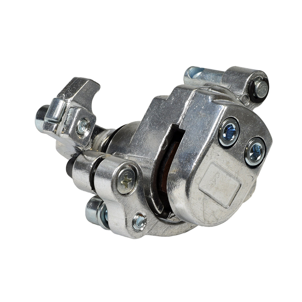 Brake Caliper Assembly for the Minimoto Go Kart, featuring a metal object with screws, essential for the braking system. This part does not include the brake disc.