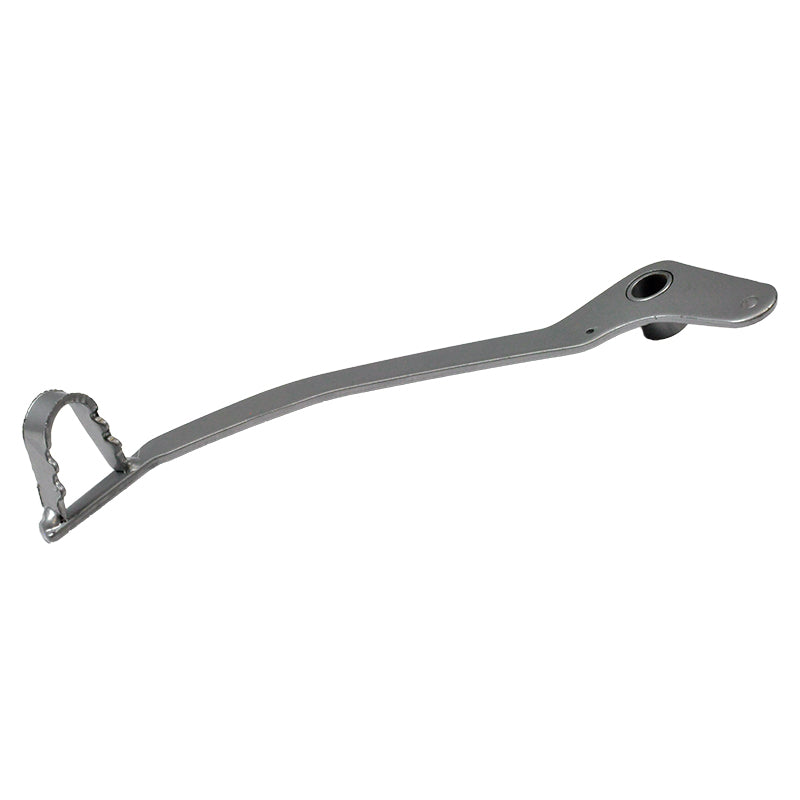 Brake Lever (Rear) for the Motovox MVX70 Pit Bike, featuring a long silver metal lever with a red handle and a hole near the top.