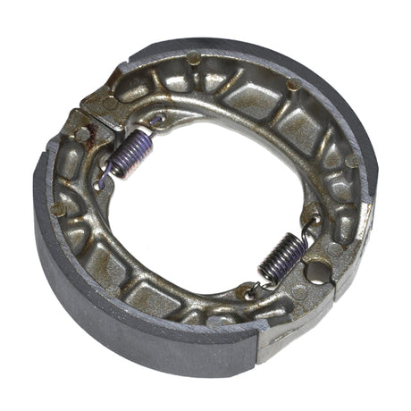 Brake Shoe Set for Honda Scooters and Motorbikes featuring a metal ring with attached springs, essential for vehicle braking systems.