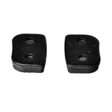 Standard Disc Brake Pads for Standard Brake Calipers (Set of 2), featuring two black rubber pads with holes, designed for gas and electric mini bikes and scooters.