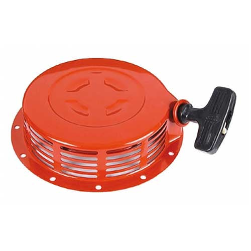 Pull Start 28400-ZE8 (Old Style) for Honda GX340 Gas Engines, featuring a red metal reel with holes and a close-up of a black handle, designed for older GX340 models.