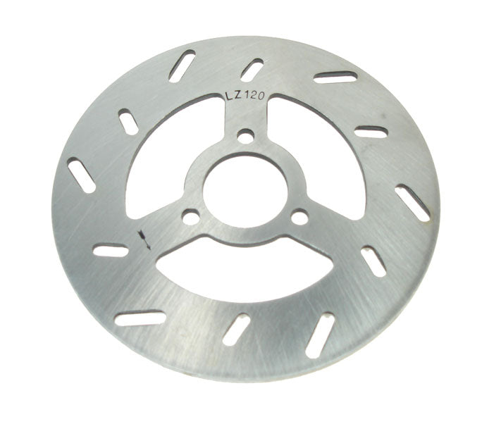 Brake Rotor - 4-11/16 Outside Diameter (Version 4), featuring a circular metal design with multiple holes and three mounting holes for secure attachment. Ideal for transport, specifically as a disk brake auto part.