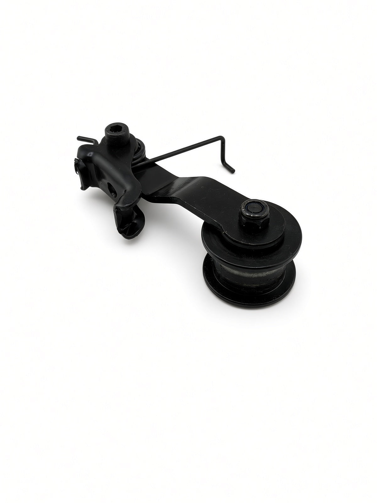 Hiboy DK1 chain tensioner showing the roller wheel and spring