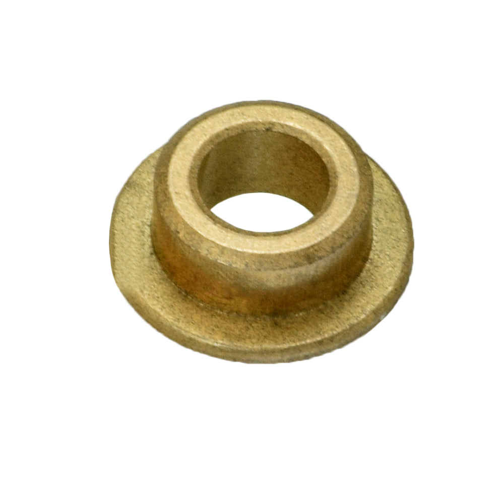 Bronze Bushing for Pride Lift Chairs (BSHFLNG1001), a close-up of a gold metal object with a hole, essential for smooth movement in lift chair mechanisms.