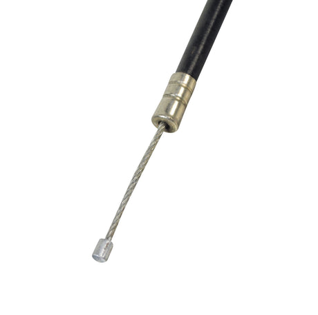 37 Throttle Cable for recreational scooters, featuring a close-up of the black and silver cable, showcasing its detailed metal components, designed for 2-stroke gas engines from 32cc to 52cc.