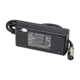 24 Volt 2.0 Amp XLR Battery Charger for eWheels EW-M33, EW-M34, EW-M35, & EW-M39 Scooters, featuring a black rectangular body with attached cable and 3-prong male XLR connector.