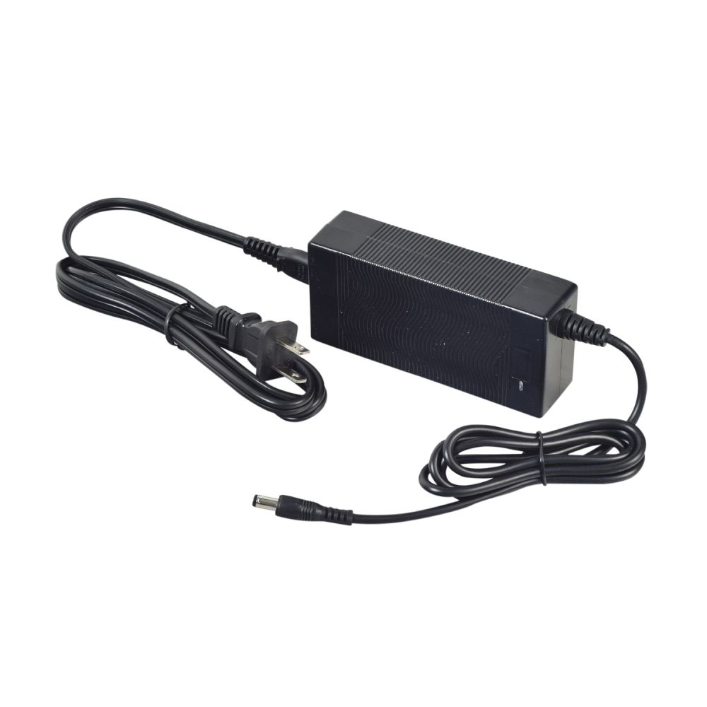 42 Volt Lithium Battery Charger for Hover-1 Eagle, Edge, & H1 TRAK, featuring a black power cord with a rectangular adapter plug, designed for use with Lithium electric scooters.