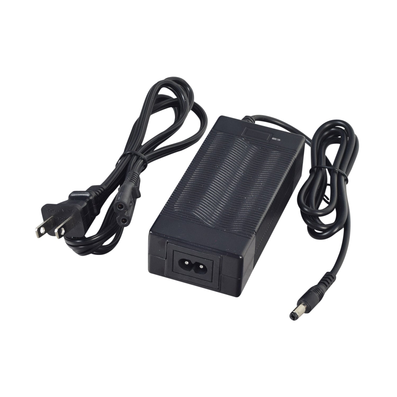 42 Volt Charger for Lithium Electric Scooters & E-Bikes featuring a black power cord with a coaxial connector, optimized for various scooter models excluding Swagger 5 Elite.