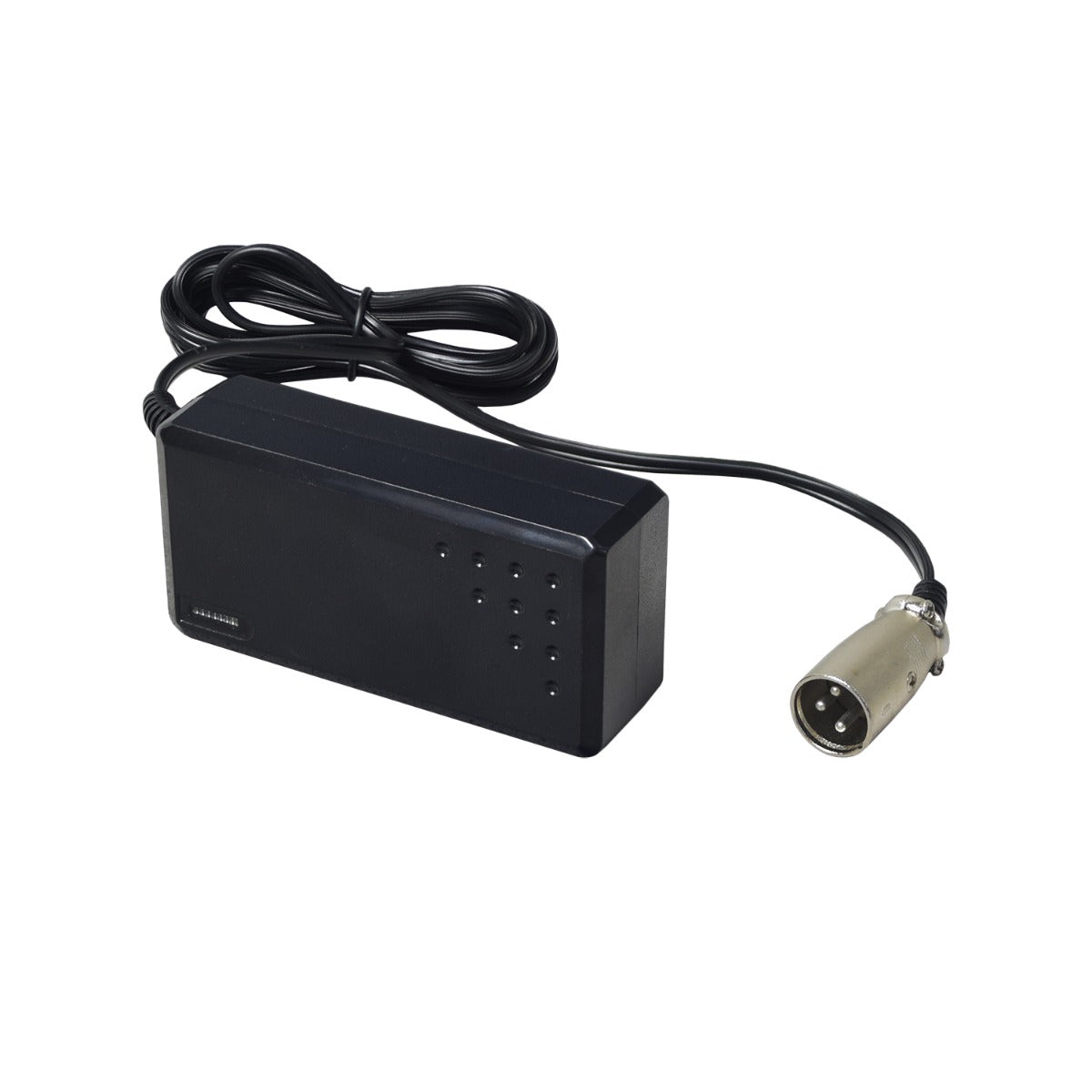 36 Volt 1.0 Amp XLR Wall-Mount Battery Charger for Razor scooters, featuring a black power cord with an XLR plug, designed for easy wall mounting to keep electrical components safe and unobtrusive.