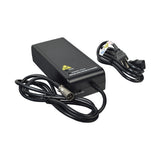 24 Volt 8.0 Amp XLR 24BC8000T-4 Battery Charger by UPG, featuring visible wires and connectors, shown close-up with cables and label details, ideal for Gel and AGM batteries.