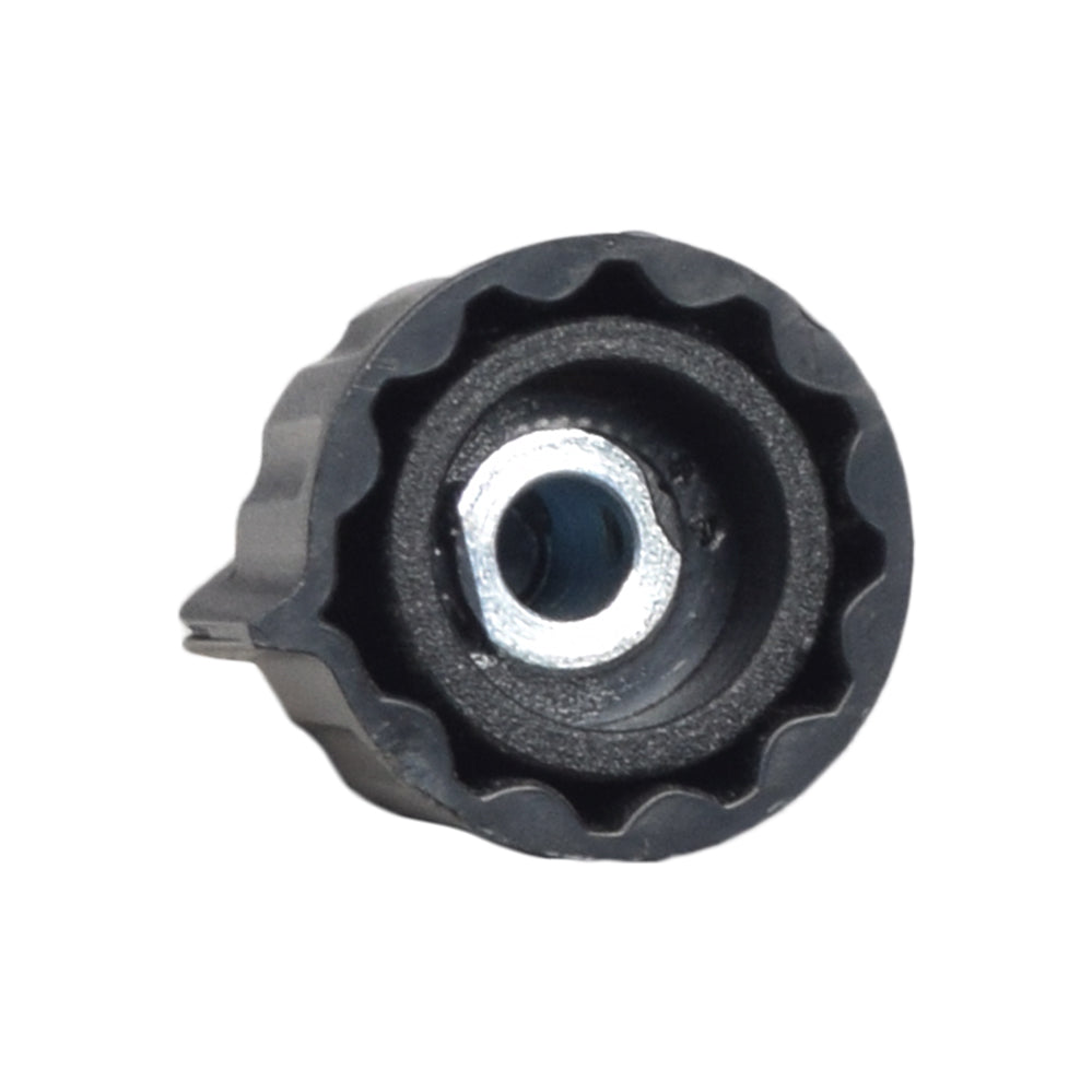 Speed Pot Knob for C.T.M. HS-890 Mobility Scooter; a black plastic knob featuring a nut and a round hole, essential for controlling the scooter's speed.