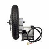 36 Volt 1000 Watt Direct Drive Electric Motor & Rear Wheel Assembly with Mounting Bracket featuring a black tire, chrome 5-star rim, bearings, axle, and tube; designed for Schwinn & IZIP electric scooters.