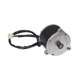 24 Volt 900 Watt XYD-13 Electric Motor with 11 Tooth #25 Chain Sprocket, featuring visible wires and a mounting bracket, designed for electric scooters, custom bicycles, and go-karts.