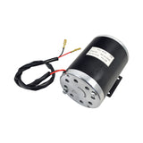 36 Volt 1000 Watt Motor, Controller, & Throttle Kit for Scooters, Bikes, & Go-Karts, featuring a black and silver electric motor with red wires and mounting bracket.