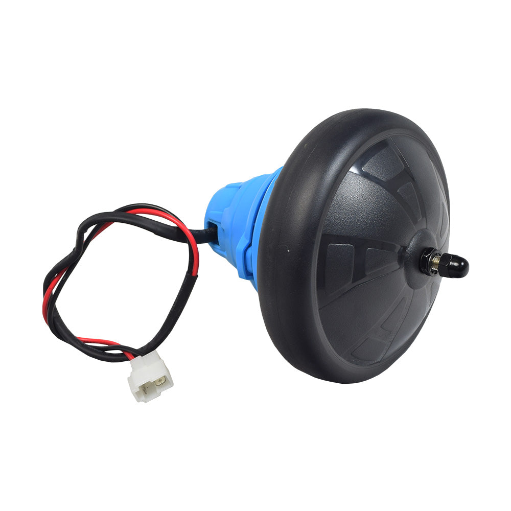 Rear Wheel with Hub Motor for the Razor Power Core E100, featuring a sleek design with integrated slick tire and visible connecting wires. Ideal for versions 1-6 and 7+ electric scooters.