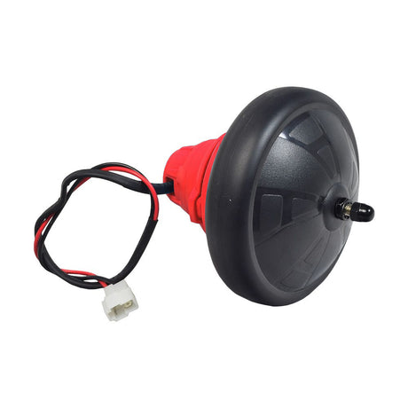 Rear Wheel with Hub Motor for the Razor Power Core E100, showing a close-up of the black and red motor housing with visible wires, designed for electric scooters.