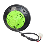 Rear Wheel & Hub Motor Assembly for Razor Power Core E90 (V2+) & E90 Sprint (V1+), featuring a green and black circular motor with an attached wire, designed for easy replacement.