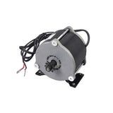 500 Watt Motor for the Razor DXT Electric Drift Trike, featuring visible wires, a black gear with a central nut, and close-up details of screws and bolts.