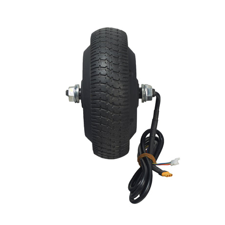 200 Watt Front Wheel Hub Motor for the Swagtron Swagger 2 Scooter, featuring a self-contained drive system with visible black tire, wheel, and attached cable, designed for easy installation and lightweight power.